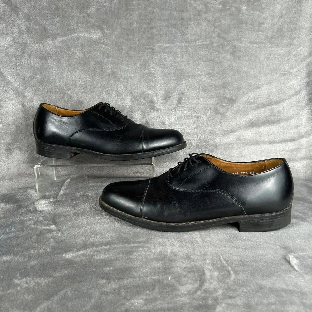 Florsheim‎ Comfortech Mens 10 D Black Leather Cap Toe Oxford Dress Shoes 20398